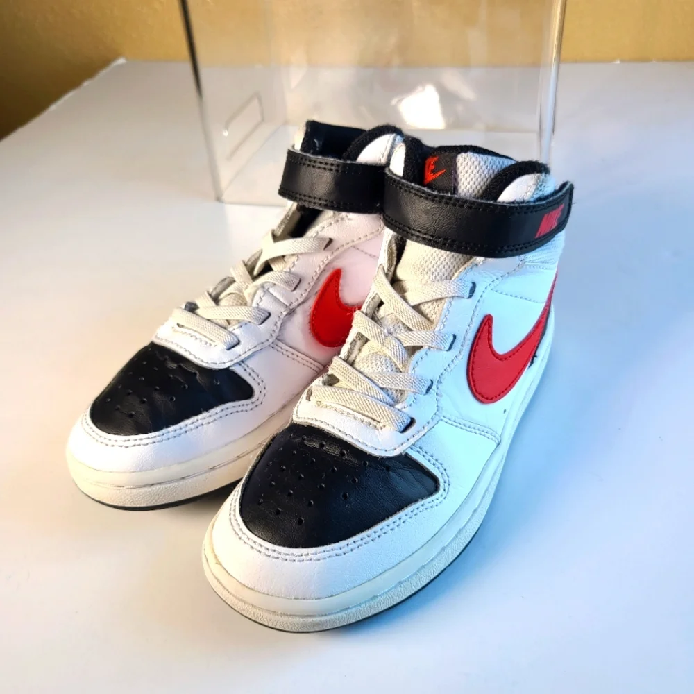 Nike Court Borough Mid 2 PSV 'White Black University Red'Kids Size 13C